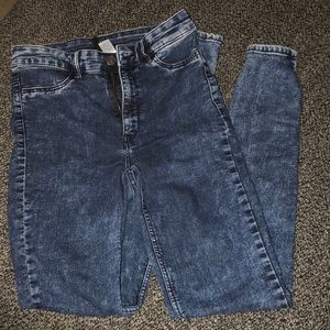High waisted acid wash skinny jeans H&M divided